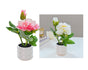 bulk 12 Artificial Peony Pot Assort 23cm