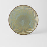 Dinner Plate 23.5cm Green Sendan Glaze - Side View