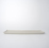 Sashimi Plate 33.2cm White Contour Glaze - Front View