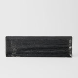 Sashimi Plate 33cm Black Contour Glaze - Side View