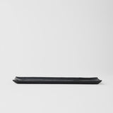 Sashimi Plate 33cm Black Contour Glaze - Top-Down View