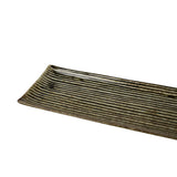 Sashimi Plate 33.2cm Green Contour Glaze - Side View