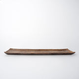 Sashimi Plate 33.2cm Amber Contour Glaze - Side View