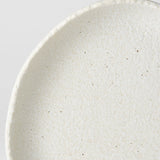 Onigiri Shaped Plate 25cm Shell White Glaze - Side View