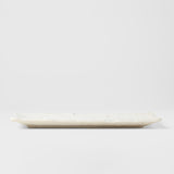 Sashimi Plate 29cm Shell White Glaze - 45-Degree Angle