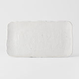 Platter Rectangular 35cm Shell White Glaze - Top-Down View