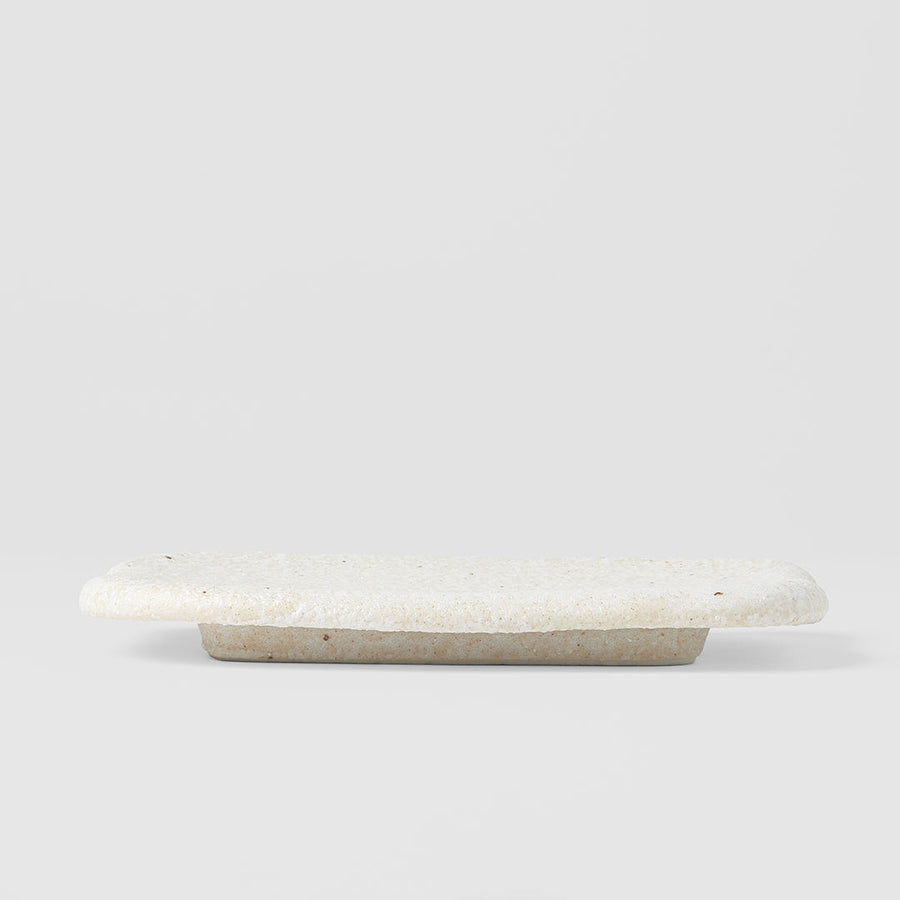 Plate Rectangular 16cm Shell White Glaze
