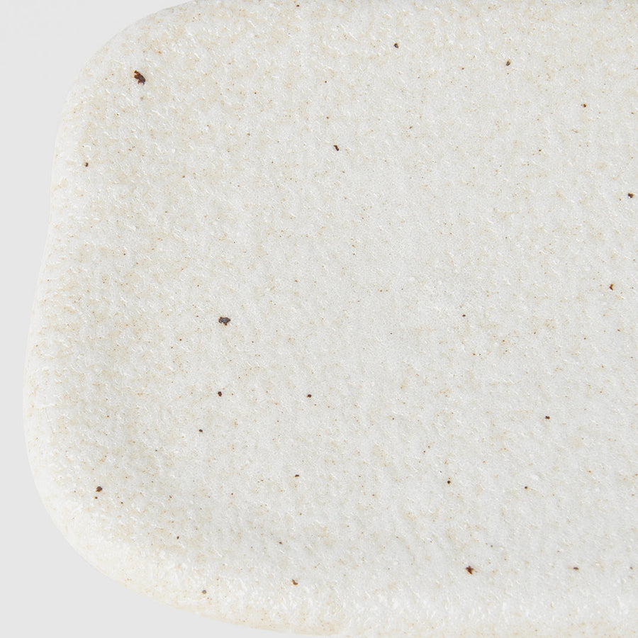 Plate Rectangular 16cm Shell White Glaze