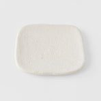Plate Square 19cm Shell White Glaze