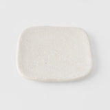 Plate Square 19cm Shell White Glaze