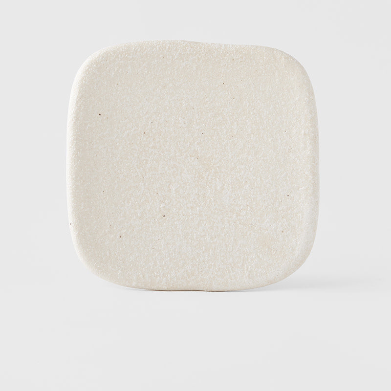 Plate Square 19cm Shell White Glaze