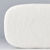 Plate Rectangular 22cm Shell White Glaze - Side View