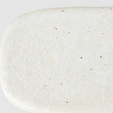 Plate Rectangular 22cm Shell White Glaze - Top-Down View