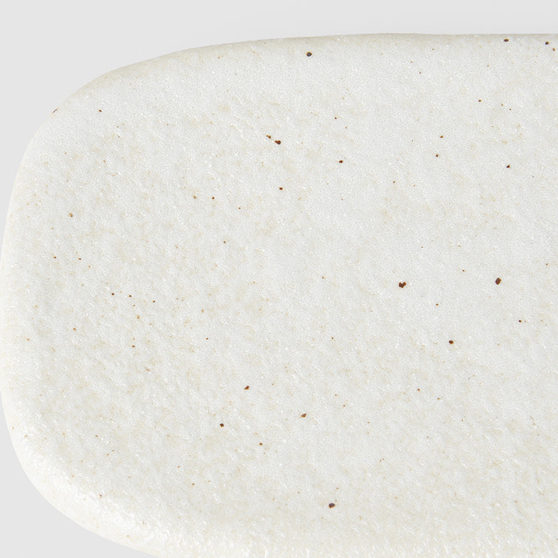 Plate Rectangular 22cm Shell White Glaze