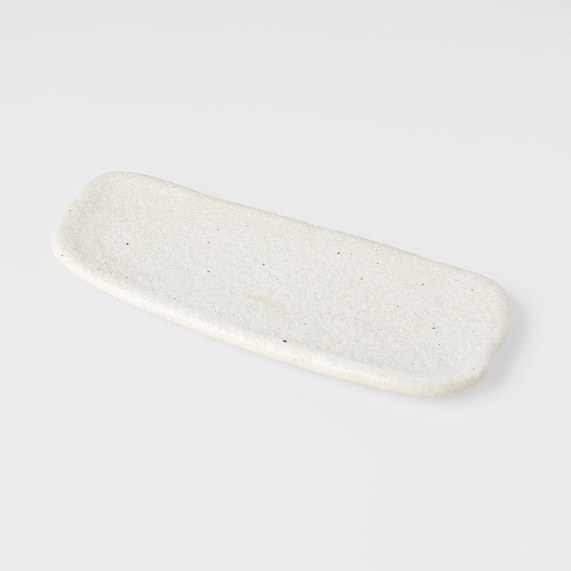Plate Rectangular 28.5cm Shell White Glaze
