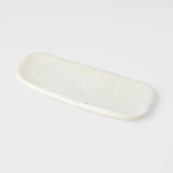 Plate Rectangular 28.5cm Shell White Glaze - Side View