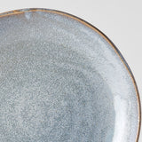 Plate Organic 23cm Steel Grey Glaze - Front View