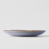 Plate Organic 23cm Steel Grey Glaze - Top-Down View