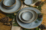 Dinner Plate 28cm Steel Grey Glaze - 45-Degree Angle
