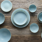 Bowl Oval 16.5cm Soda Blue Glaze - 45-Degree Angle