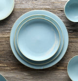 Side Plate 21cm Soda Blue Glaze - 45-Degree Angle
