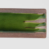 Platter Rectangular 52cm Earth Bright Green Glaze - 45-Degree Angle
