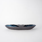 Organic Platter Oval 32cm Storm Glaze