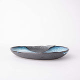 Organic Platter 31cm Storm Glaze - Side View