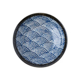 Pasta Bowl Open 23cm Blue Wave Design - Side View