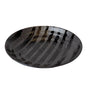 Pasta Bowl Flat 23cm Black Stripes On Gunmetal Glaze