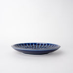 Plate Thick Edge 26cm Cobalt Rays Glaze