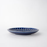 Plate Thick Edge 26cm Cobalt Rays Glaze - Front View