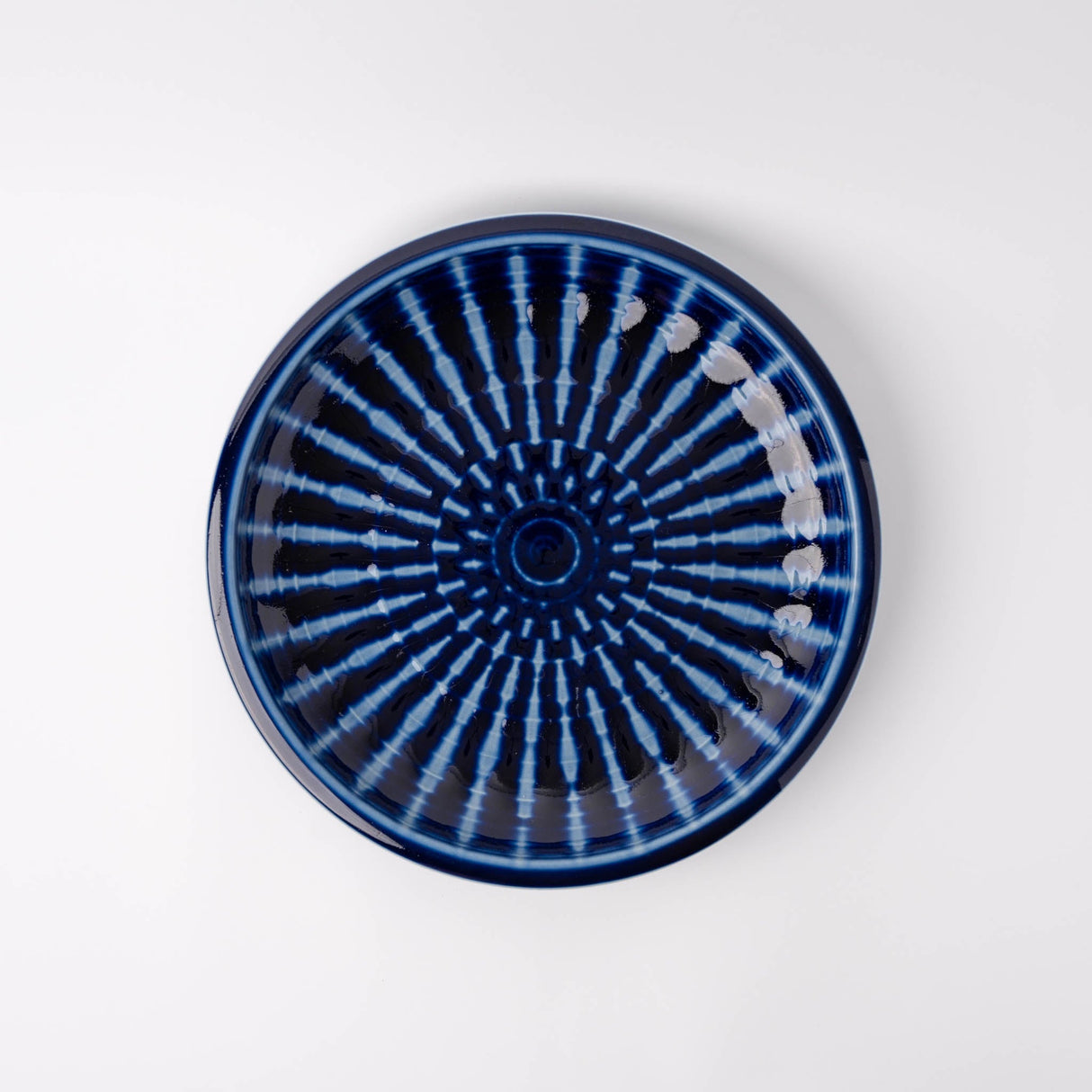 Plate Thick Edge 26cm Cobalt Rays Glaze