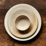 Dinner Plate 24cm White Fade Glaze - Top-Down View