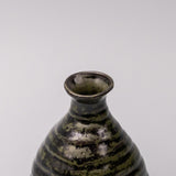 Sake Jug 350ml Moss Black Glaze - Front View