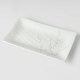 Platter Rectangular 33cm White Blossom Glaze - Side View