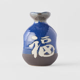 Sake Jug Indigo Blue Glaze - Top-Down View