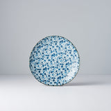 Side Plate Organic 19cm Blue Daisy Glaze - Side View