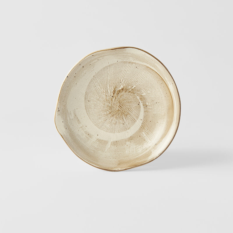 Plate Organic 17cm Spiral Sand Glaze