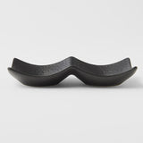 Two Section Sauce Dish Matt Black Glaze