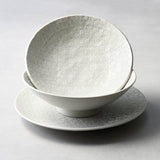 Side Plate 19.5cm White Star Glaze - 45-Degree Angle