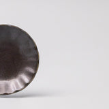 Sauce Dish 8cm Scallop Black Glaze - Front View