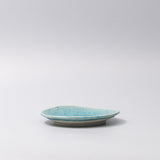 Plate Oval 15cm Crackle Turquoise Glaze