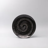 Dinner Plate 28cm Gunmetal Swirl Glaze - Top-Down View