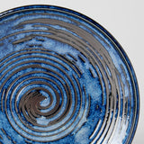 Side Plate 19cm Copper Swirl Glaze - Front View
