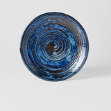 Side Plate 19cm Copper Swirl Glaze - Side View