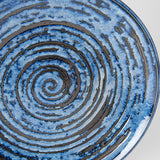 Dinner Plate 25cm Copper Swirl Glaze - Top-Down View