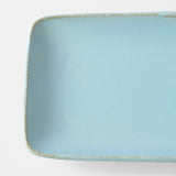 Sashimi Plate 29cm Soda Blue Glaze - Front View