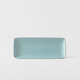 Sashimi Plate 29cm Soda Blue Glaze - Side View