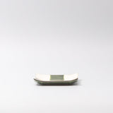 Saucer Reeded Oribe 12cm Checkerboard Glaze - Top-Down View